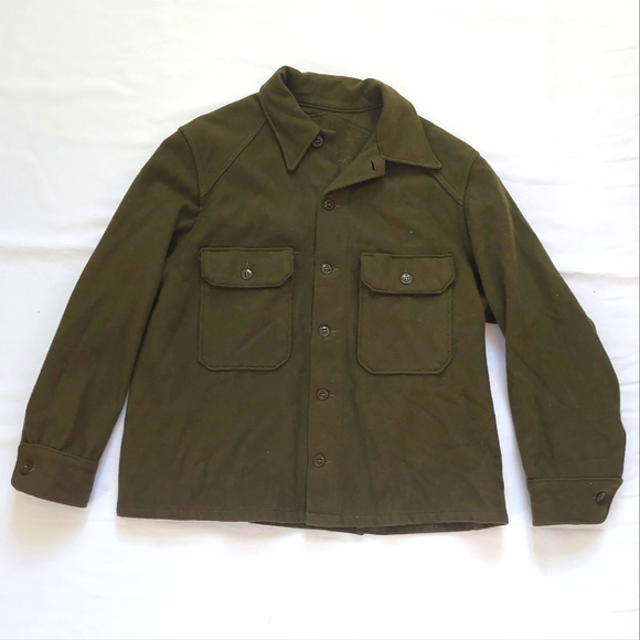 American Vintage Other - Canadian Army Military Pilot Shaket Flannel Jacket Coat size XL Cropped Green